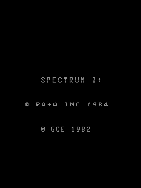 Spectrum I+ Title Screen